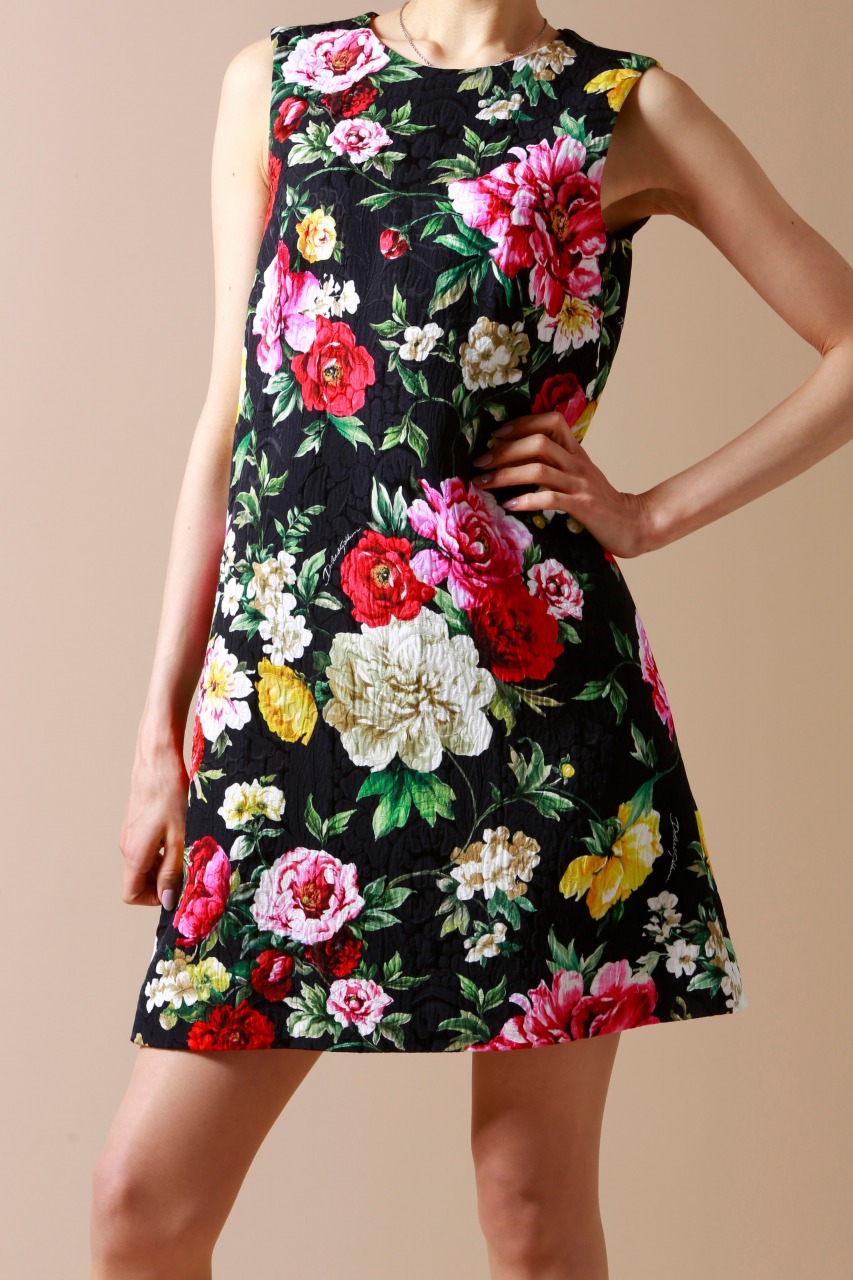DOLCE＆GABBANA 花柄ジャガード織ミニワンピース｜ハイブランドの 