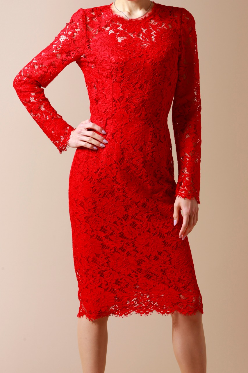 DOLCE＆GABBANA フルレースロングスリーブワンピース｜ハイブランドの  