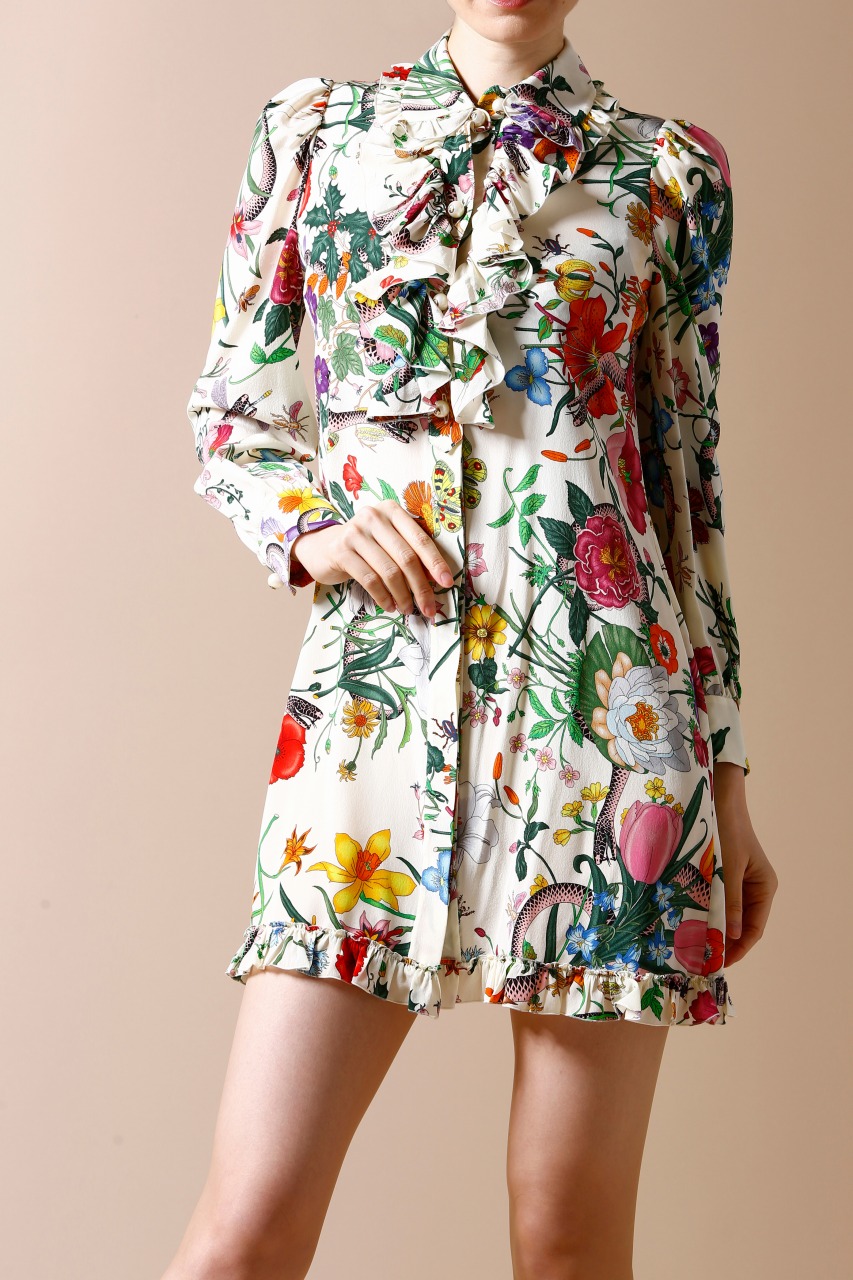 0527●定価36万 GUCCIグッチ●100%シルクワンピース イタリア製