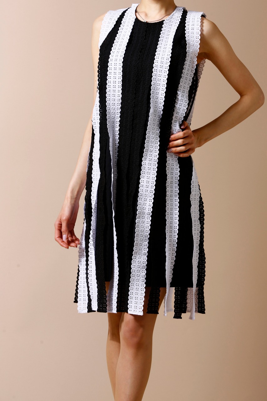 MSGM ストライプレースミニワンピース｜ハイブランドのドレスレンタル  